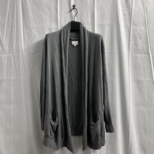 Aritzia Wilfred Silk Cashmere open front cardigan Grey Size Small